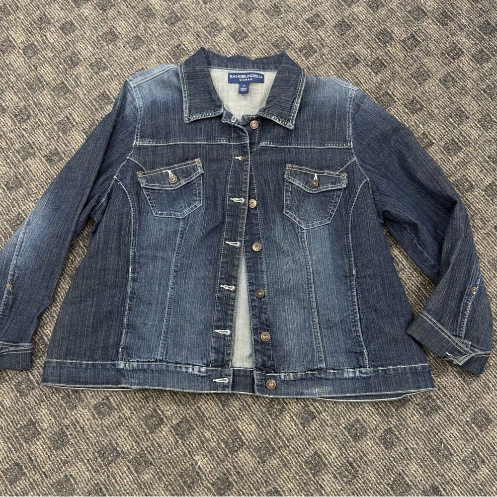 Bandolino blu Dark Blue Denim Jean Jacket